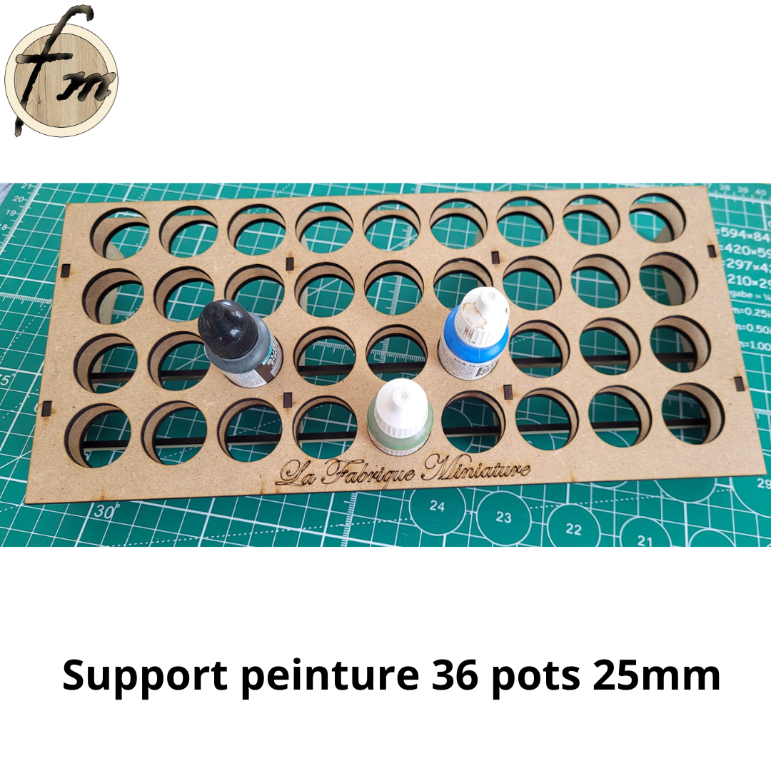 Support peinture 36 pots 25 mm - La Fabrique Miniature
